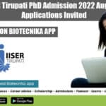 IISER Tirupati PhD 2022
