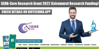 SERB-Core Research Grant 2022