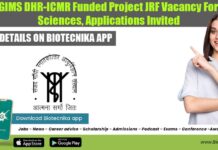 SGPGIMS DHR-ICMR Funded Project JRF Vacancy For Life Sciences, Applications Invited SGPGIMS Vacancies 2022