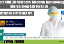 Freshers SJRI Life Sciences, Biochem, Immunology & Microbiology Lab Tech Job SJRI Jobs 2022