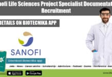 Sanofi Life Sciences Project Specialist Documentation Recruitment Sanofi Life Sciences Project