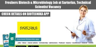 Sartorius Freshers Job Opening