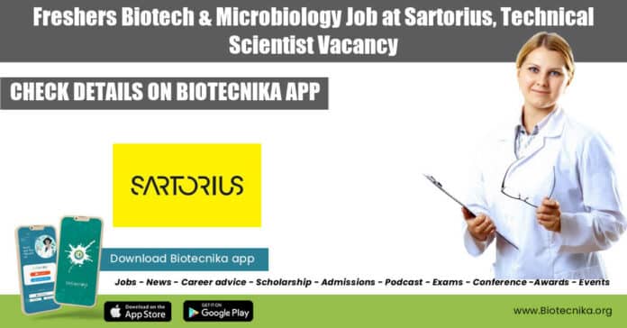 Sartorius Freshers Job Opening