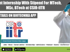 Student Internship With Stipend