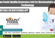 Suguna Foods Quality Assurance Job For Biochemistry & Food Technology Suguna Foods QA Job