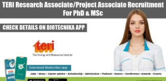 TERI Research Associate Job