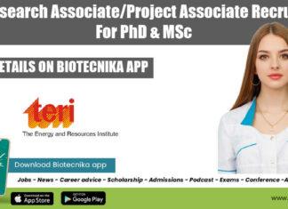 TERI Research Associate Job