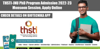 THSTI-JNU PhD 2022 Admission