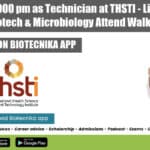 THSTI Lab Tech Vacancy