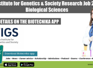 TIGS Biological Sciences Vacancy