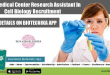Tata Medical Center Research Assistant In Cell Biology Recruitment TMC Kolkata Research Vacancy