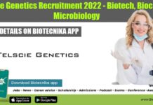 Telscie Genetics Recruitment 2022 – Biotech, Biochem & Microbiology Telscie Genetics Project Jobs