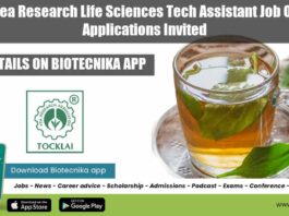 Tocklai Tea Research Jobs