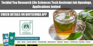 Tocklai Tea Research Jobs