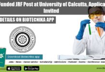 ICMR Funded JRF Post at University of Calcutta, Applications Invited University of Calcutta Vacancy