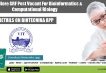 VIT Vellore SRF Post
