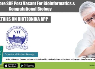 VIT Vellore SRF Post