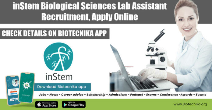 inStem Lab Assistant Recruitment
