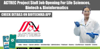 ACTREC Project Staff Job