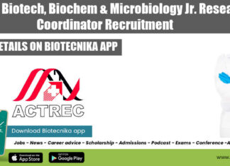 ACTREC Research Coordinator Job-min