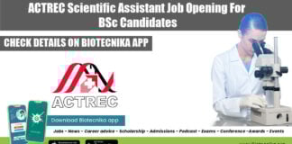 ACTREC Scientific Assistant Job
