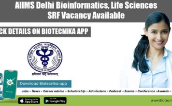 AIIMS Delhi Bioinformatics, Life Sciences SRF Vacancy Available AIIMS Bioinformatics SRF