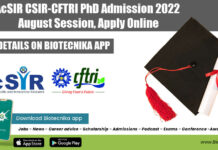 AcSIR CSIR-CFTRI PhD Admission 2022 August Session, Apply Online AcSIR CSIR-CFTRI PhD 2022