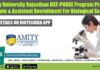 Amity University Rajasthan DST-PURSE Program Project Associate & Assistant Recruitment For Biological Sciences Amity University Rajasthan Jobs