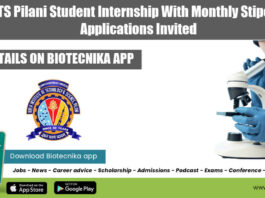 BITS Pilani Student Internship
