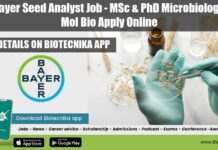 Bayer Seed Analyst Job – MSc & PhD Microbiology, Mol Bio Apply Online Bayer Seed Analyst Job