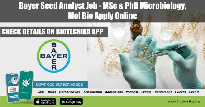 Bayer Seed Analyst Job