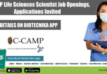C-CAMP Life Sciences Scientist Job Openings, Applications Invited C-CAMP Life Sciences Scientist Job