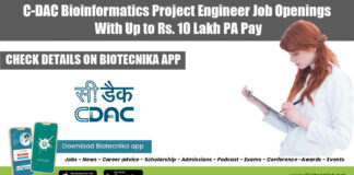 C-DAC Bioinformatics Project Engineer