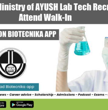 CCRAS-CARI Ministry of AYUSH Lab Tech Recruitment, Attend Walk-In CCRAS-CARI Ministry of AYUSH