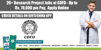 CDFD Research Project Jobs