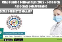 CIAB Funded Fellowships 2022 – Research Associate Job Available CIAB Funded Fellowships 2022