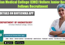 Christian Medical College (CMC) Vellore Junior Research Fellows Recruitment CMC Vellore JRF