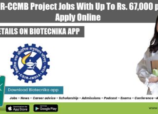 CSIR-CCMB Project Jobs
