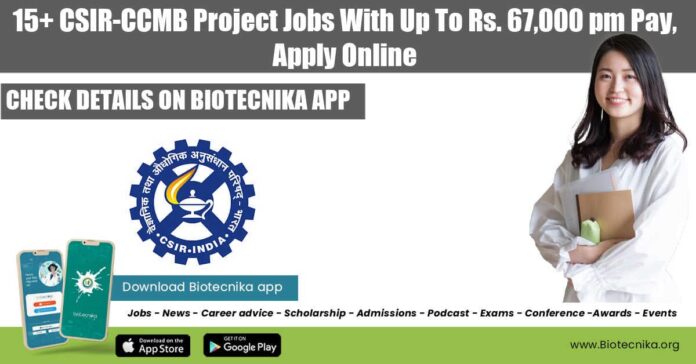 CSIR-CCMB Project Jobs