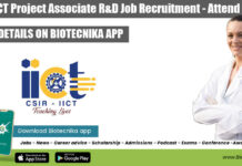 CSIR-IICT Project Associate R&D Job Recruitment – Attend Walk-In CSIR-IICT Project Associate R&D