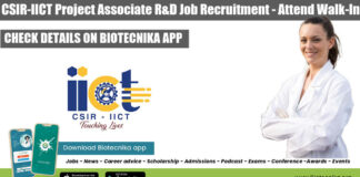 CSIR-IICT Project Associate R&D