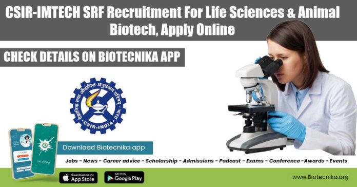 CSIR-IMTECH SRF Recruitment