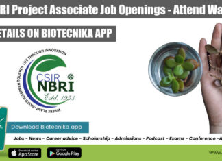 CSIR-NBRI Project Associate Job