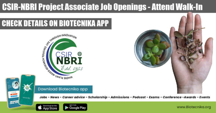 CSIR-NBRI Project Associate Job