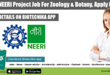 CSIR-NEERI Project Job For Zoology & Botany, Apply Online CSIR-NEERI Project Job