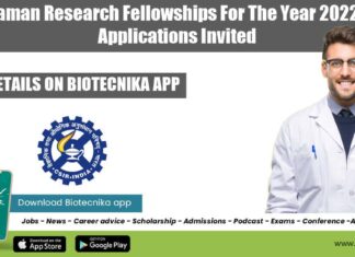 CSIR Raman Research Fellowships