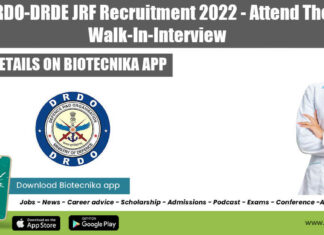 DRDO-DRDE JRF Recruitment 2022