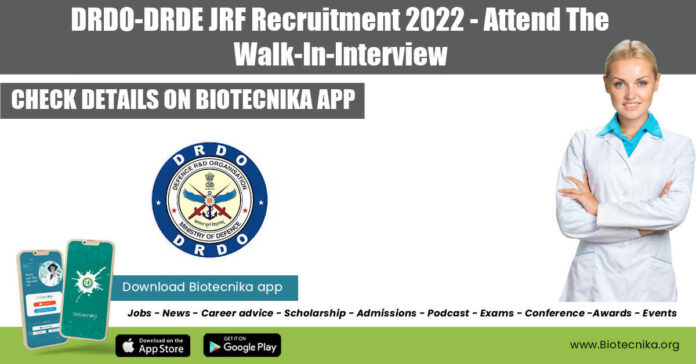 DRDO-DRDE JRF Recruitment 2022