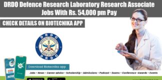DRDO-DRL Research Associate Jobs