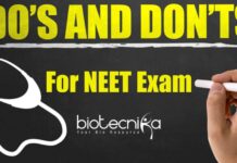 Do’s & Don’ts For NEET Medical Exam Do's & Don'ts For NEET Exam